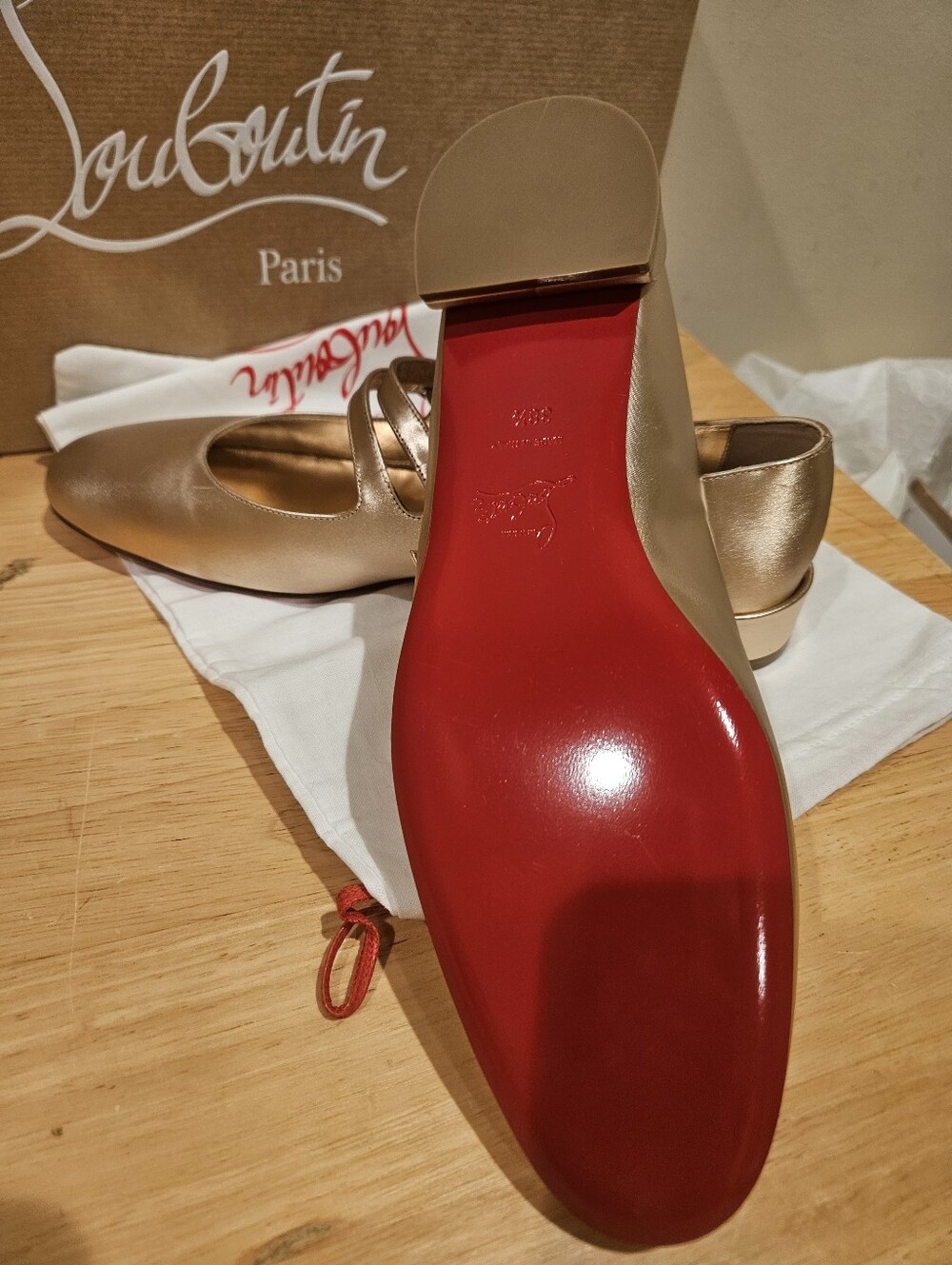 Christian Louboutin Sweet Jane Flat Women's Leather Leche Shoe Size 38.5/ US 8.5 - Picture 6 of 8